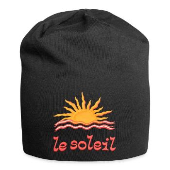 Sonnenaufgang am Meer Le Soleil - Jersey-Beanie - Schwarz - Vorne