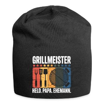 Ehemann Papa Grillmeister Held Vatertag BBQ  - Jersey-Beanie - Schwarz - Vorne