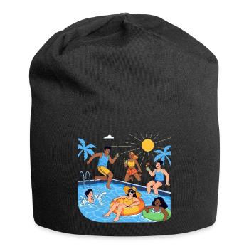 Summer Fun by the Pool Party Good Mood - Jersey Beanie - black - Front