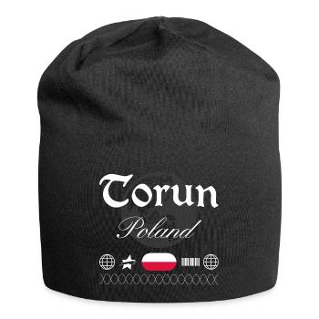 Souvenir de voyage de streetwear de Toruń Pologne - Bonnet en jersey - noir - Devant