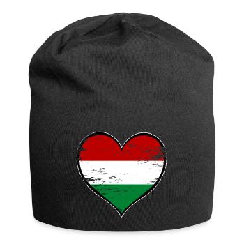 Hungary Heart Flag Used - Jersey Beanie - black - Front