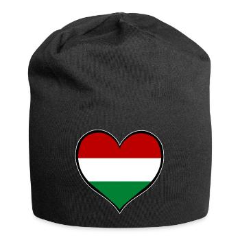 Hungary Heart Flag - Jersey Beanie - black - Front