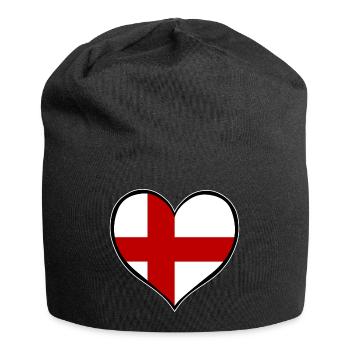 Drapeau du cœur anglais - Bonnet en jersey - noir - Devant