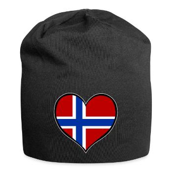 Drapeau du cœur de Norvège utilisé - Bonnet en jersey - noir - Devant