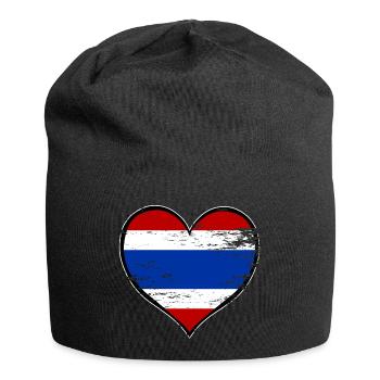 Thailand Heart Flag used - Jersey Beanie - black - Front