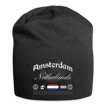 Souvenir de voyage streetwear Amsterdam Pays-Bas - Bonnet en jersey - noir - Devant
