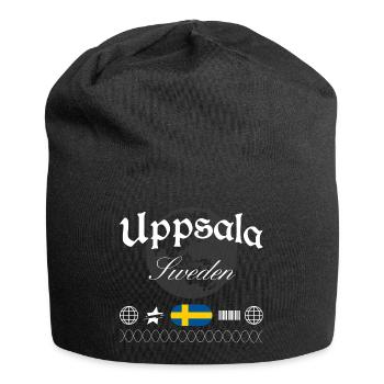 Uppsala Sweden Streetwear Travel Souvenir - Jersey Beanie - black - Front