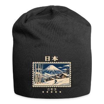 Japan Niseko Vintage Reisemarke - Jersey-Beanie - Schwarz - Vorne