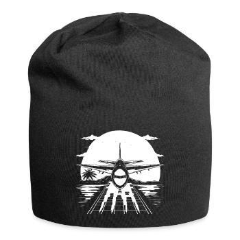 Dessin d’avion - Bonnet en jersey - noir - Devant