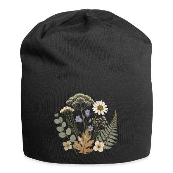 Wildblumenstrauß - Jersey-Beanie - Schwarz - Vorne