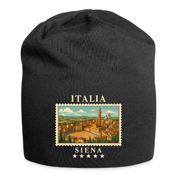 Italien Siena Vintage Reisemarke - Jersey-Beanie - Schwarz - Vorne