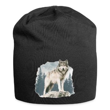 Wolf Vintage - Jersey Beanie - black - Front