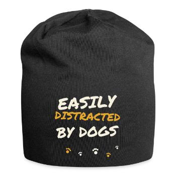 Easily Distracted By Dogs - Jersey Beanie - black - Front