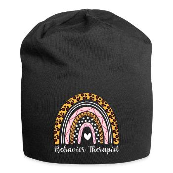 Behavioral Therapist Boho Rainbow Behavior Tech - Jersey Beanie - black - Front