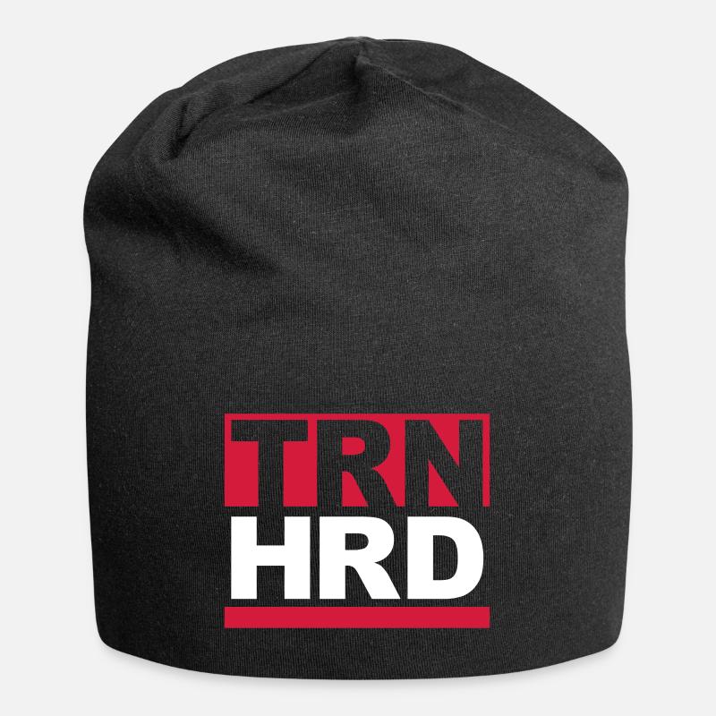 WORKOUT, GYM, TRAIN HARD - Jersey-Beanie - Schwarz