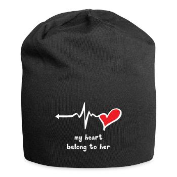 Mon cœur lui appartient - Bonnet en jersey - noir - Devant