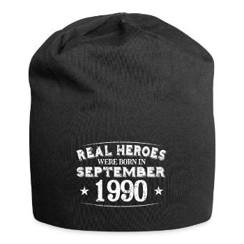 Real Heroes sont nés en septembre 1990 Anniversaire - Bonnet en jersey - noir - Devant