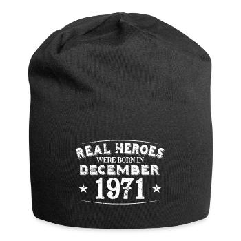 Real Heroes were born in December 1971 Birthday - Jersey Beanie - black - Front