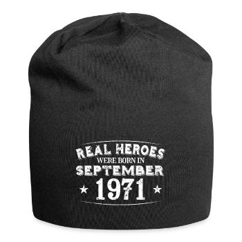 Real Heroes were born in September 1971 Birthday - Jersey Beanie - black - Front