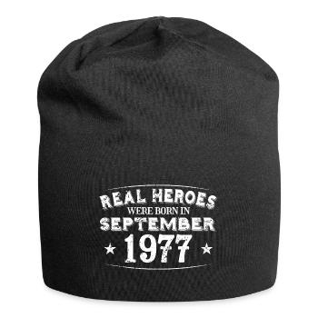 Real Heroes were born in September 1977 Birthday - Jersey Beanie - black - Front