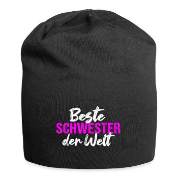 Beste Schwester der Welt Schwester - Jersey-Beanie - Schwarz - Vorne