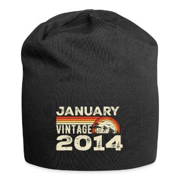 Janvier 2014 Vintage Anniversaire 2014, Né en 2014 - Bonnet en jersey - noir - Devant