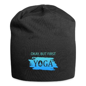 Okay but first Yoga - Jersey-Beanie - Schwarz - Vorne