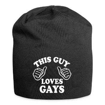 This guy loves gays - Jersey Beanie - black - Front