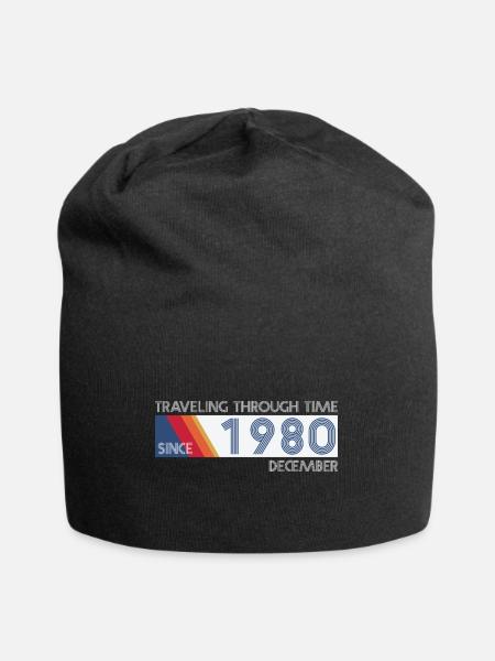 Drôle de voyage dans le temps anniversaire Design décembre 1980 - Bonnet en jersey - noir