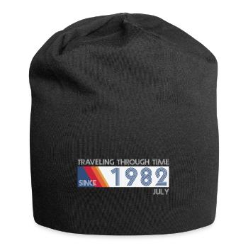 Conception drôle d'anniversaire de voyage dans le temps juillet 1982 - Bonnet en jersey - noir - Devant