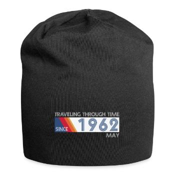 Conception drôle d'anniversaire de voyage dans le temps mai 1962 - Bonnet en jersey - noir - Devant