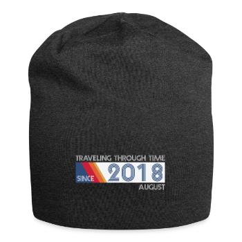 Funny Time Travel Birthday Design August 2018 - Jersey Beanie - charcoal grey - Front