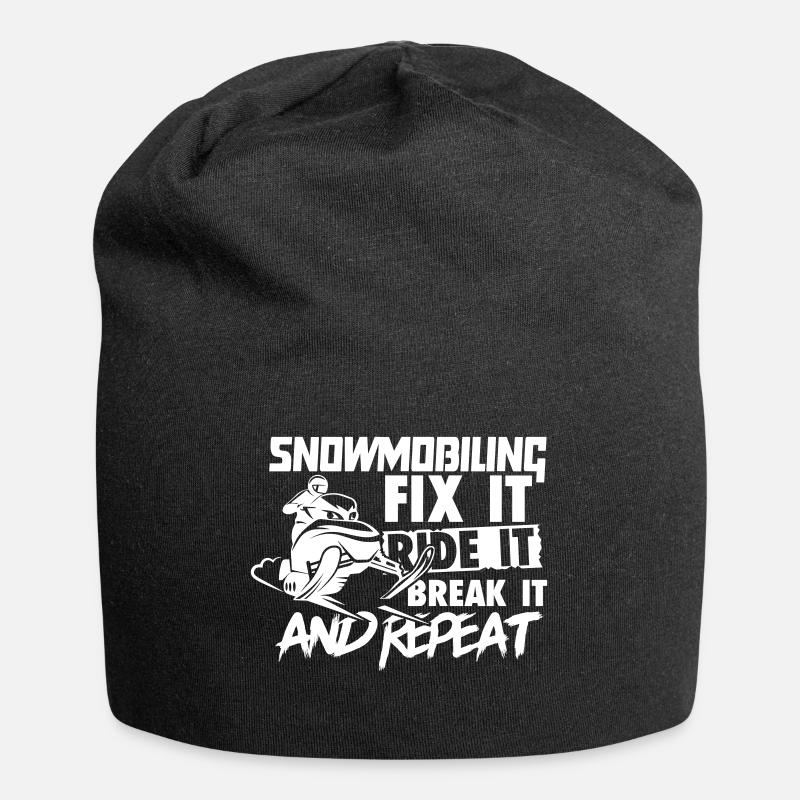 Snowmobiling Fix Ride Break it and Repeat - Jersey-Beanie - Schwarz