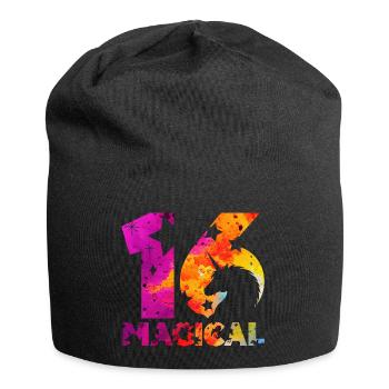 LICORNE MAGIQUE 16E ANNIVERSAIRE - Bonnet en jersey - noir - Devant
