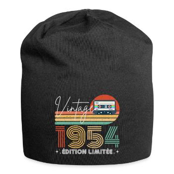 Vintage 1954 cadeau année de naissance 1954 rétro - Bonnet en jersey - noir - Devant