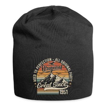 Vintage Born in 1951 | 74th Anniversary Gift 1951 - Jersey Beanie - black - Front