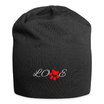 Paw Love – Love on Four Paws - Jersey Beanie - black - Front