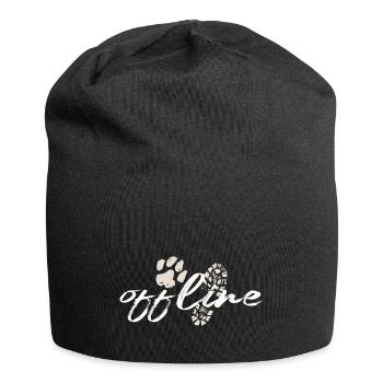 Motif de patte de chien hors ligne - Bonnet en jersey - noir - Devant