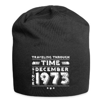 Vintage Zeitreise Geburtstags Design Dezember 1973 - Jersey-Beanie - Schwarz - Vorne