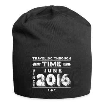 Vintage Zeitreise Geburtstags Design Juni 2016 - Jersey-Beanie - Schwarz - Vorne