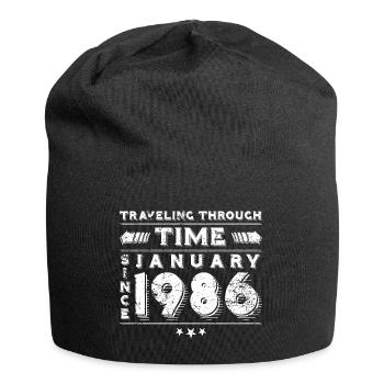 Vintage Zeitreise Geburtstags Design Januar 1986 - Jersey-Beanie - Schwarz - Vorne