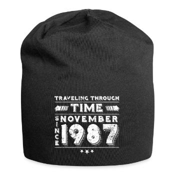 Vintage Time Travel anniversaire Design novembre 1987 - Bonnet en jersey - noir - Devant