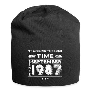 Vintage Zeitreise Geburtstags Design September 198 - Jersey-Beanie - Schwarz - Vorne