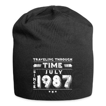Vintage Time Travel anniversaire Design juillet 1987 - Bonnet en jersey - noir - Devant