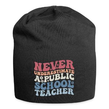 Never Underestimate a Public School Teacher - Jersey Beanie - black - Front