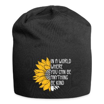 in a world where you can be anything be kind - Jersey Beanie - black - Front