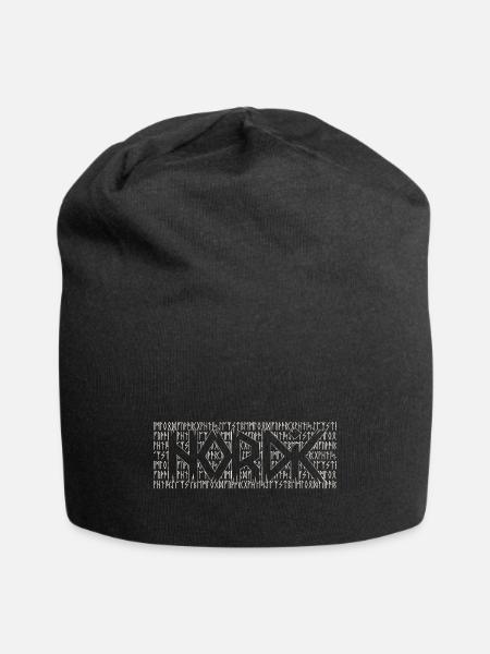Nordic Runes - Jersey Beanie - black