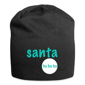 Santa, hohoho | Weihnachten, Geschenk, feiern - Jersey-Beanie - Schwarz - Vorne