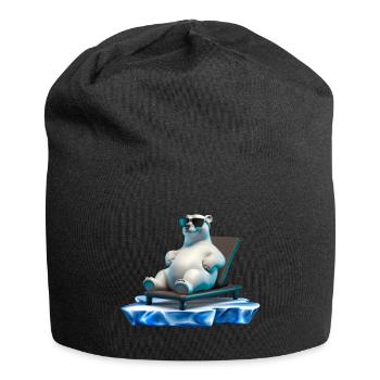 Eisbär Sonnenbrille Sonnenliege Eisscholle - Jersey-Beanie - Schwarz - Vorne