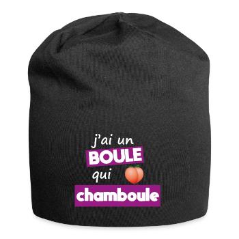 j'ai un boule qui chamboule - Bonnet en jersey - noir - Devant